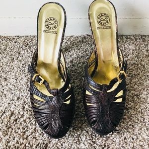 Gianni Bravo Brown platform sandals size 38